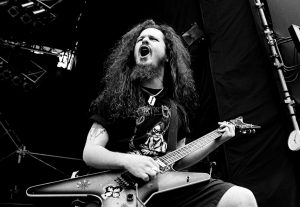 Pantera guitarist Dimebag Darrell live at Castle Donington Monsters of Rock, United Kingdom, 1994.